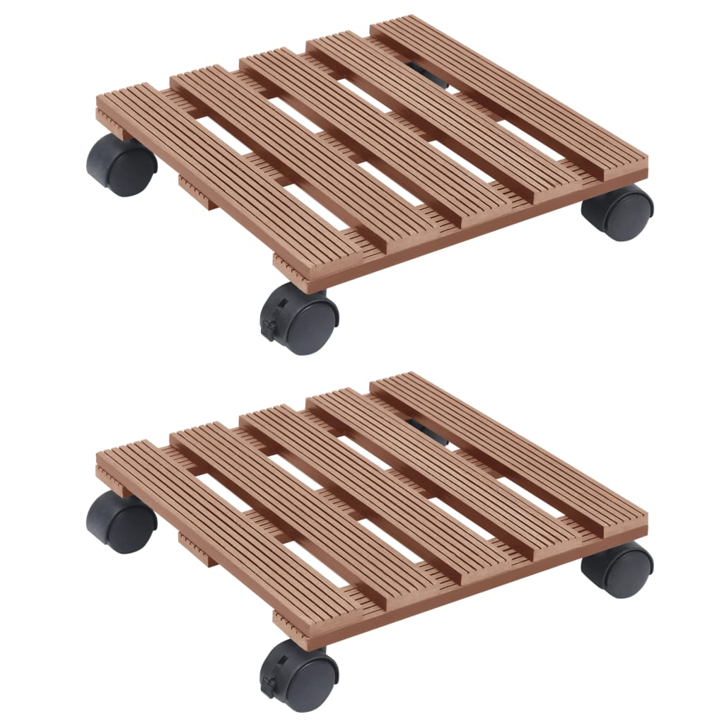 vidaXL Plantentrolleys 2 st Ø30x7,5 cm HKC grijs
