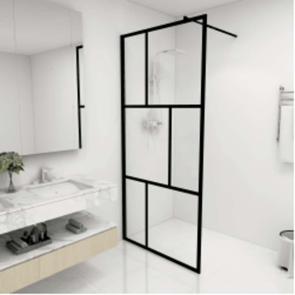 vidaXL Walk-in Shower Screen Transparent 80x195 cm ESG Glass Gold-Colored
