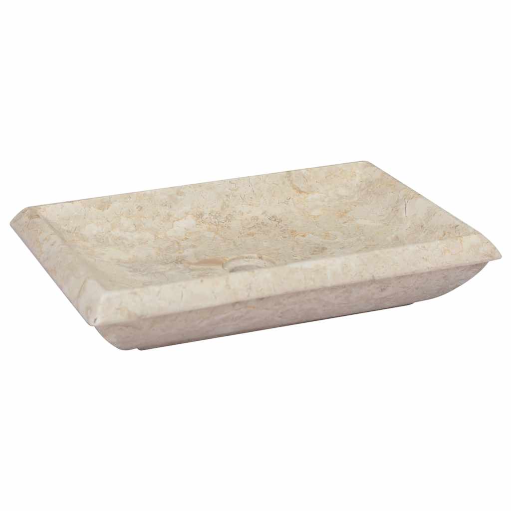 vidaXL Sink 50x35x10 cm marble cream
