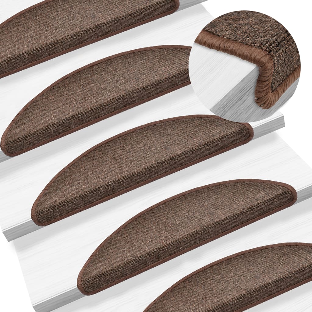 vidaXL Stair Mats 15 pcs 56x17x3 cm Anthracite Half Round