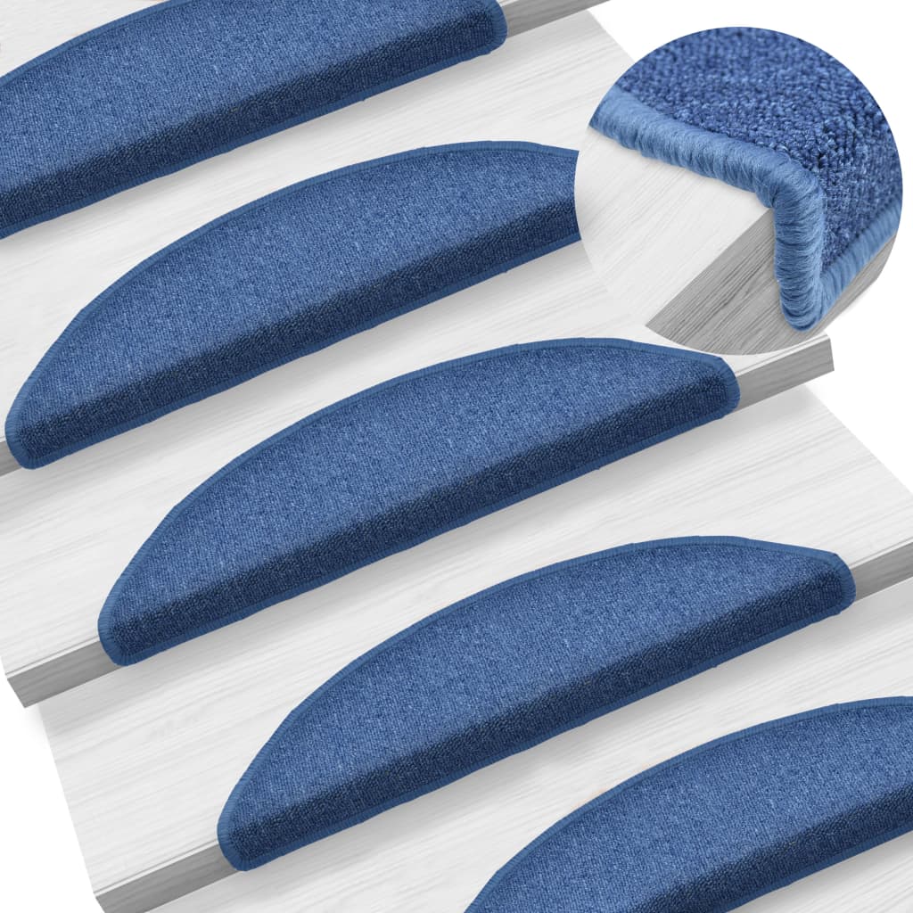 vidaXL Stair Mats 15 pcs 56x17x3 cm Anthracite Half Round