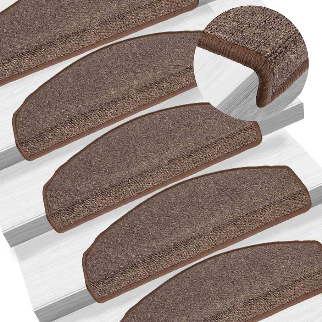 vidaXL Stair Mats 15 pcs 56x17x3 cm Anthracite Half Round