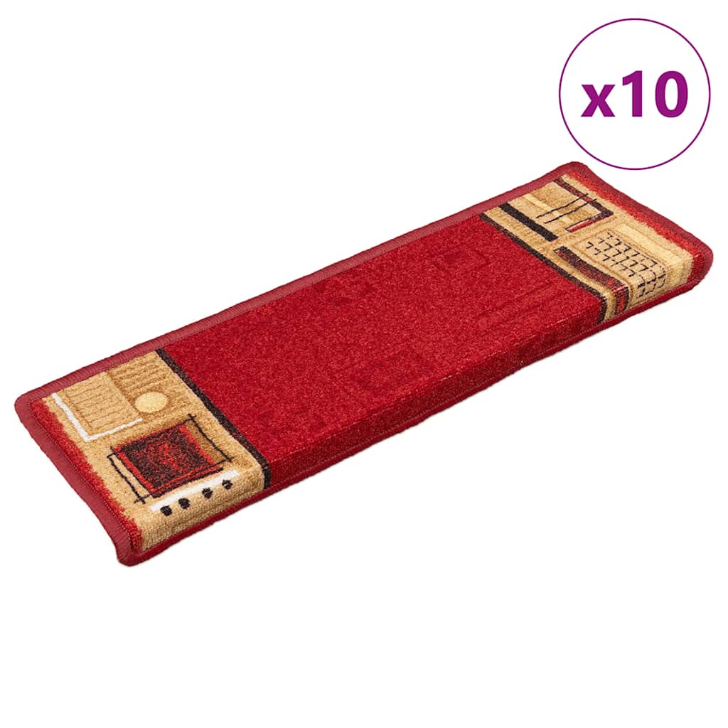 vidaXL Trapmatten zelfklevend 5 st 65x21x4 cm rouge