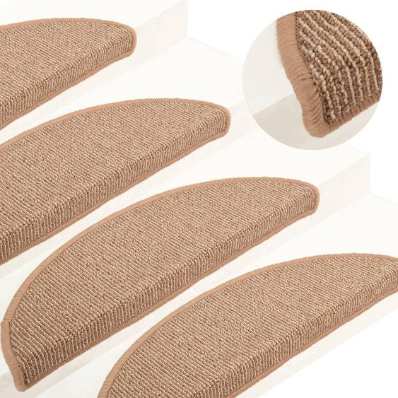 vidaXL Stair Mats 15 pcs 56x17x3 cm Grey Half-round