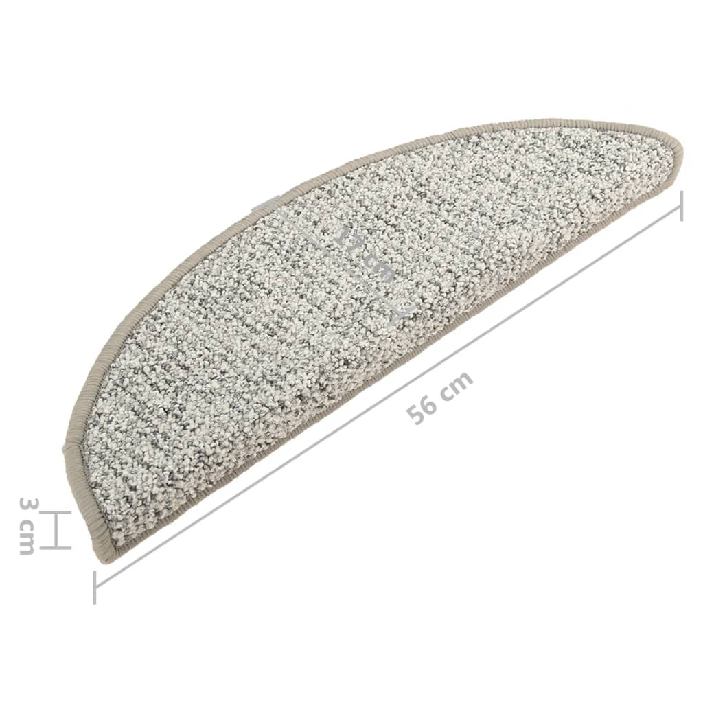vidaXL Trapmatten 15 st 56x17x3 cm lichtgrijs