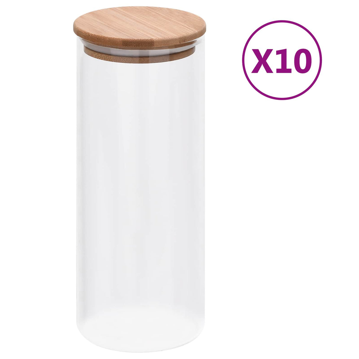 vidaXL Storage Jars with Bamboo Lid 6 pcs 600 ml Glass