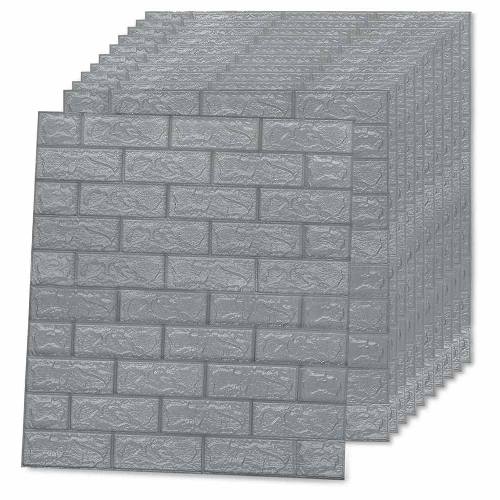 vidaXL 3D-behang zelfklevend 20 st bakstenen antracietkleurig