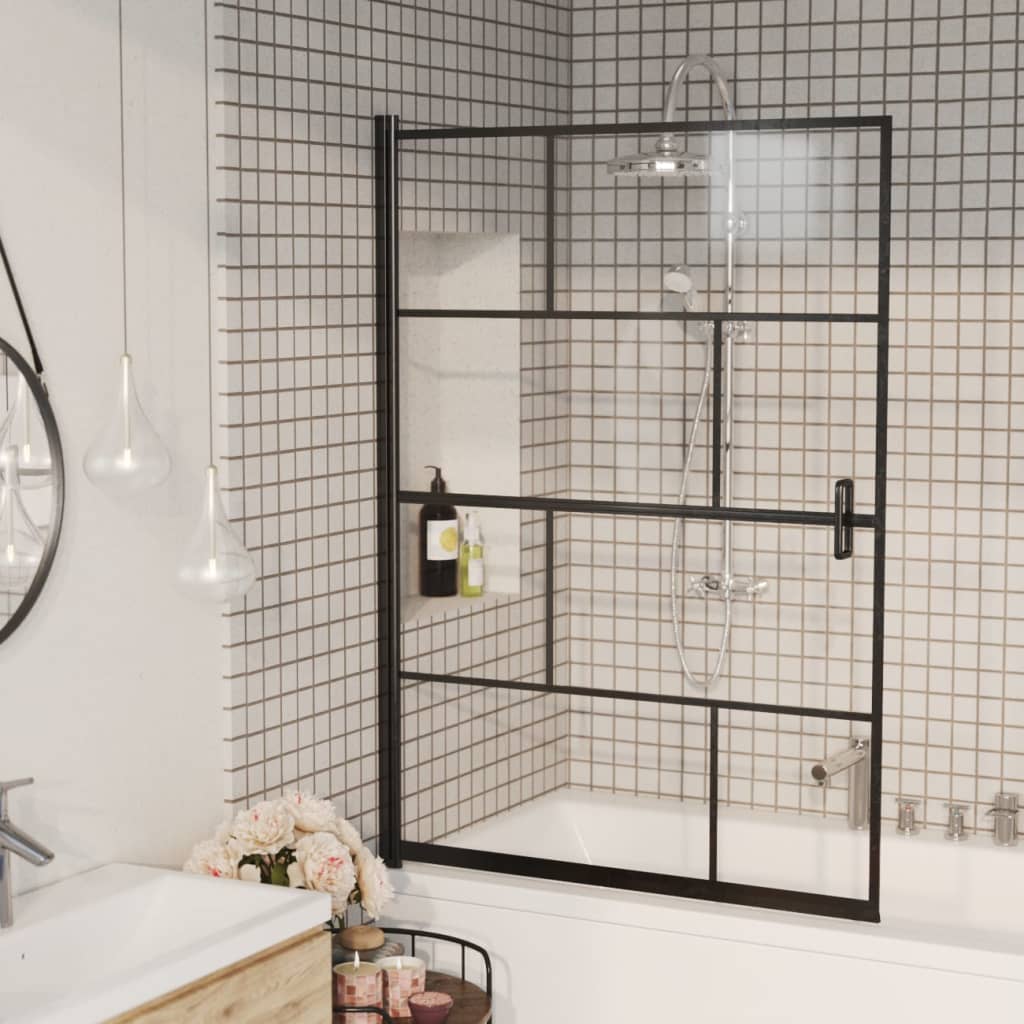 vidaXL Shower screen 80x140 cm ESG black