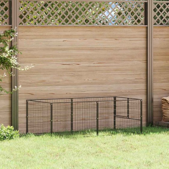 vidaXL Dog Kennel 100x100x70 cm Steel Black