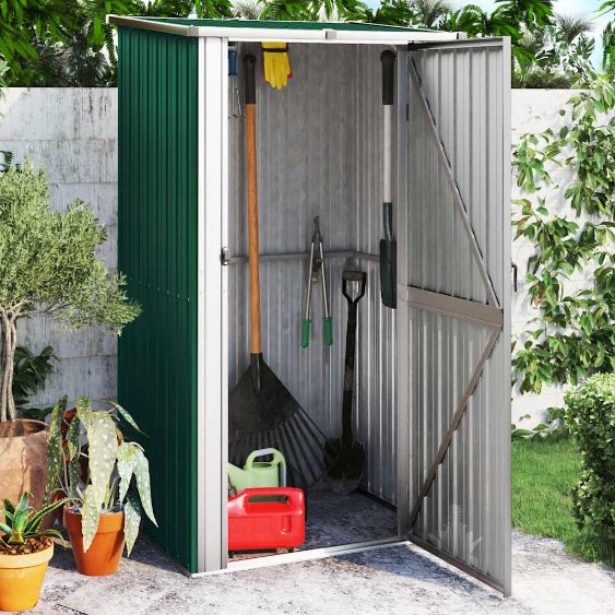 vidaXL Tuinhuis Groen 118,5x97x209,5 cm Gegalvaniseerd Staal