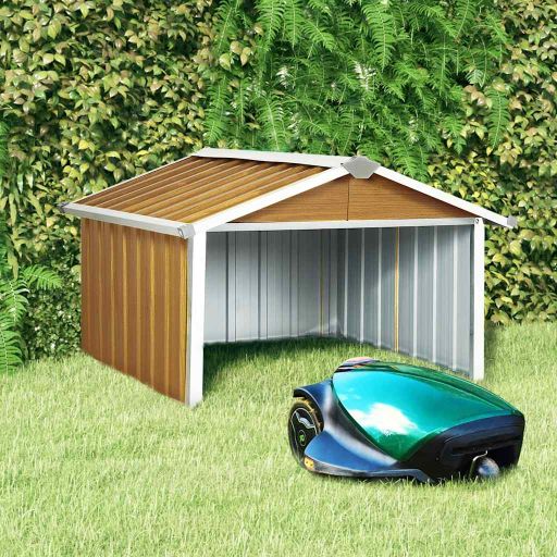 vidaXL Overkapping voor robotmaaier 92x97x63 cm staal groen