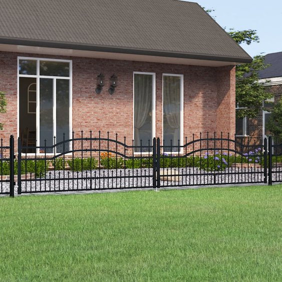 vidaXL Spear Top Garden Gate Black 103x75 cm Powder-Coated Steel