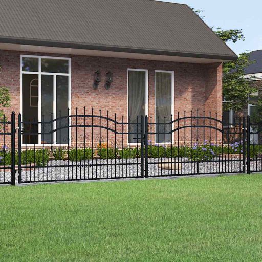 vidaXL Spear Top Garden Gate Black 103x75 cm Powder-Coated Steel