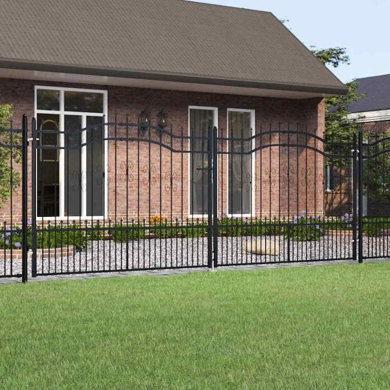 vidaXL Spear Top Garden Gate Black 103x75 cm Powder-Coated Steel