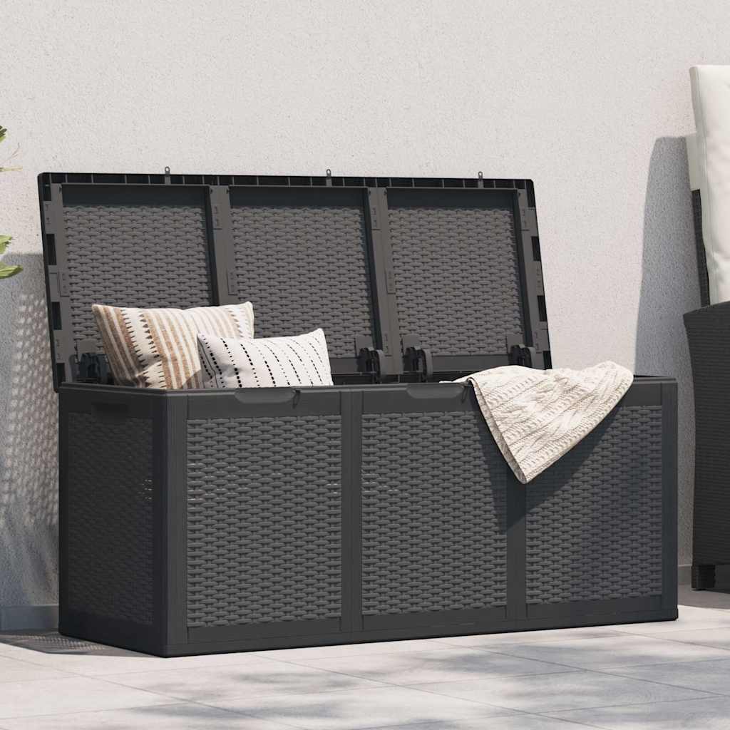 vidaXL Tuinbox 90 L PP rattan zwart