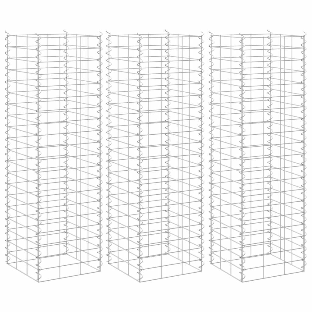 vidaXL Gabion plantenbakken 3 st verhoogd 30x30x50 cm ijzer