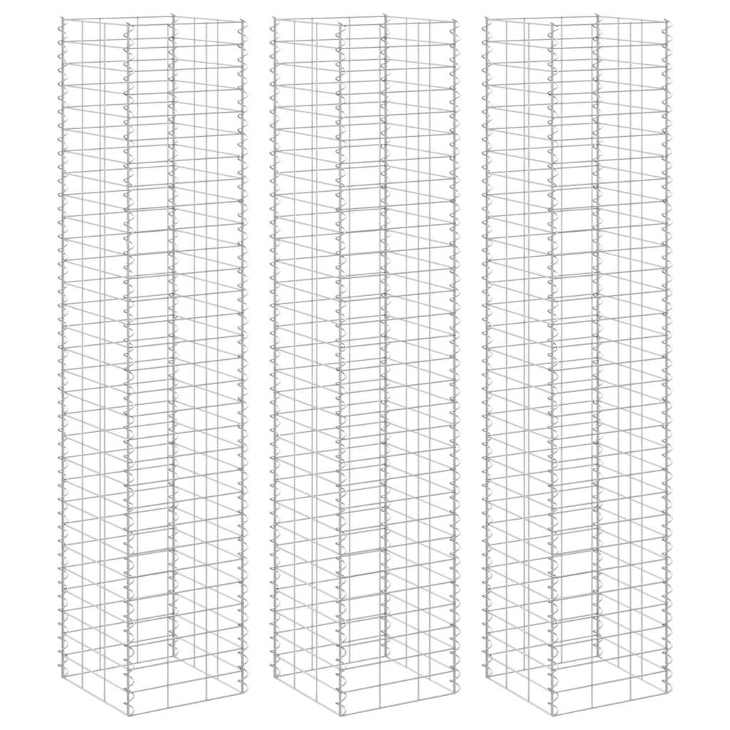 vidaXL Gabion plantenbakken 3 st verhoogd 30x30x50 cm ijzer