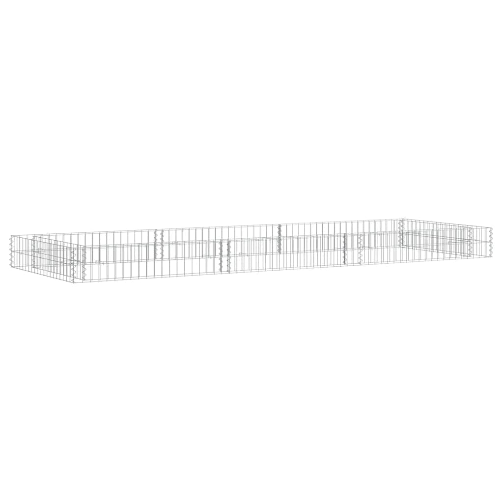 vidaXL Raised Gabion Planter 100x100x20 cm Galvanized Steel