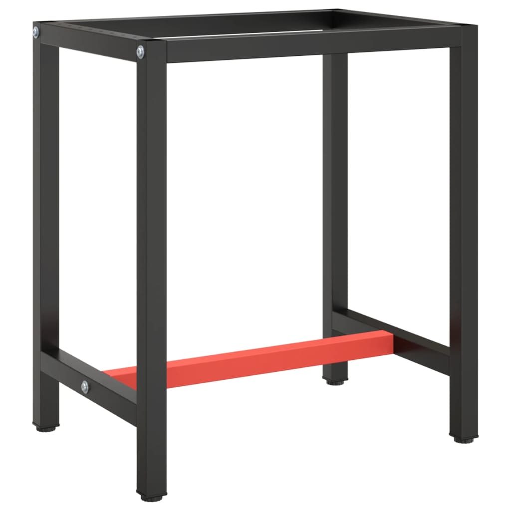 vidaXL Werkbankframe 80x57x79 cm metaal zwart en rood