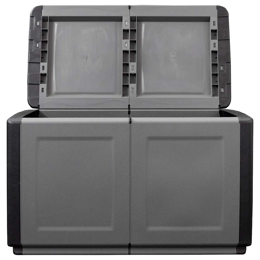 vidaXL Tuinbox 130 L 54x53x57 cm donkergrijs en zwart