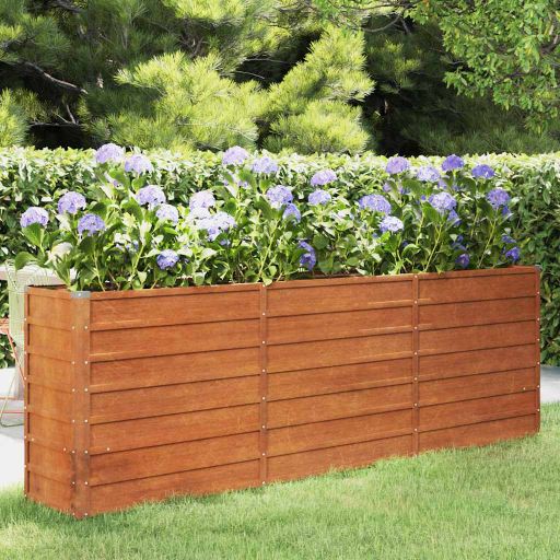 vidaXL Plantenbak verhoogd 100x100x77 cm cortenstaal roestig