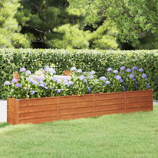 vidaXL Plantenbak verhoogd 100x100x77 cm cortenstaal roestig