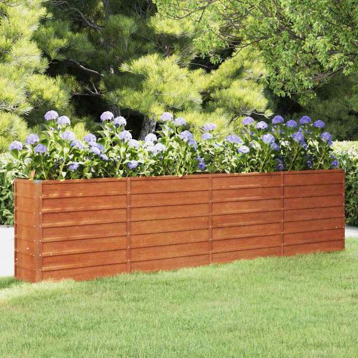 vidaXL Plantenbak verhoogd 100x100x77 cm cortenstaal roestig