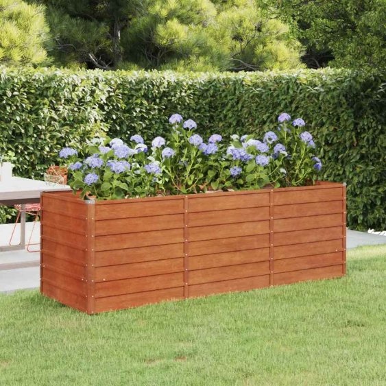 vidaXL Plantenbak verhoogd 100x100x77 cm cortenstaal roestig