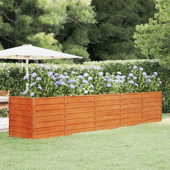 vidaXL Plantenbak verhoogd 100x100x77 cm cortenstaal roestig