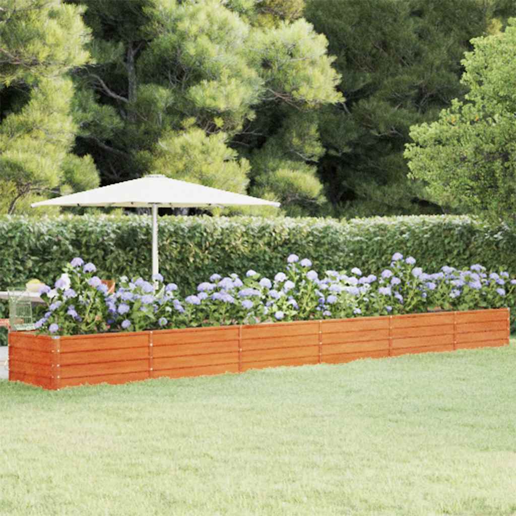 vidaXL Plantenbak verhoogd 100x100x77 cm cortenstaal roestig