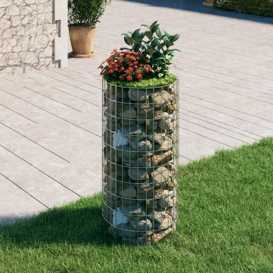 vidaXL Gabion post round Ø30x50 cm galvanized steel