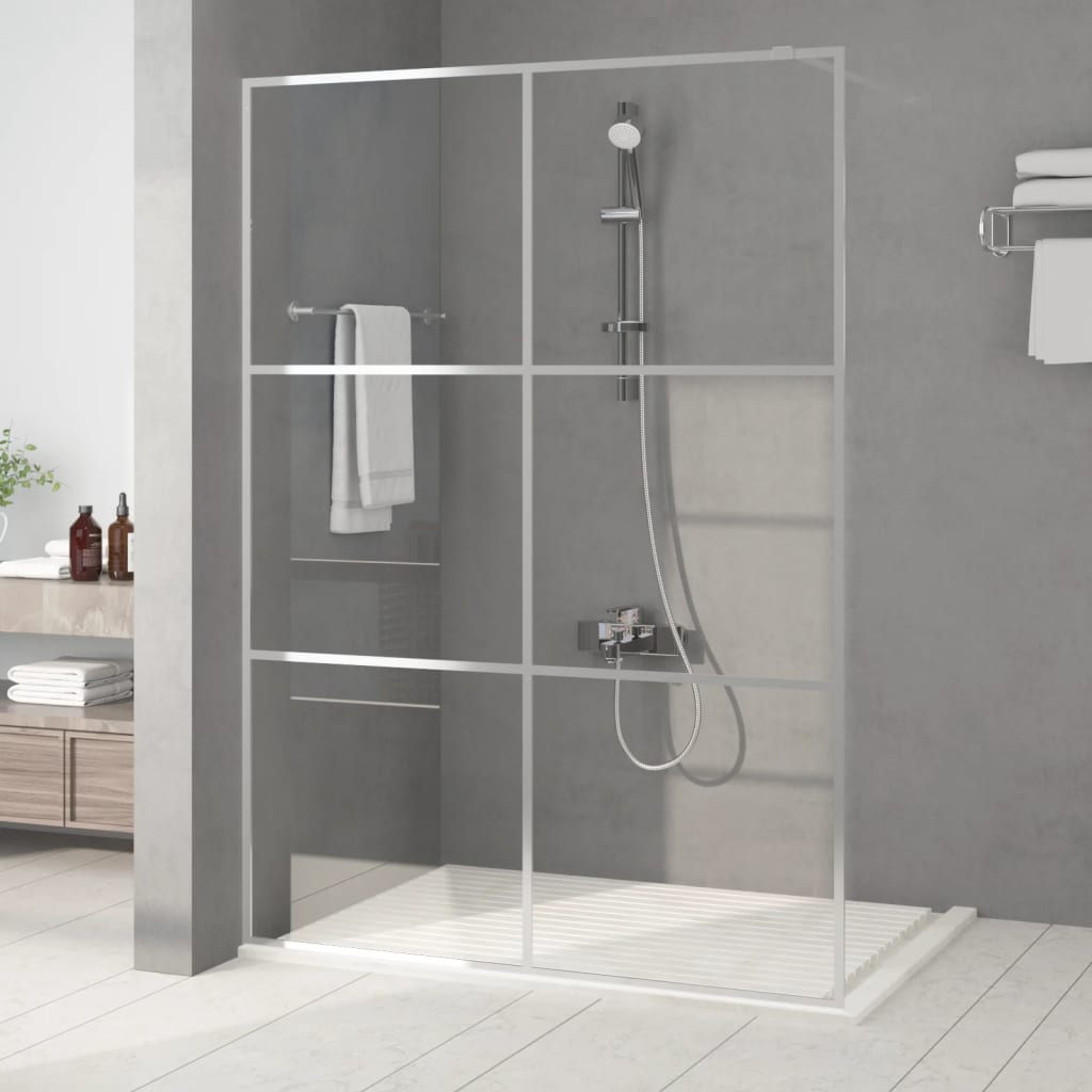 vidaXL Walk-in Shower Screen 80x195 cm ESG Glass Transparent and Black