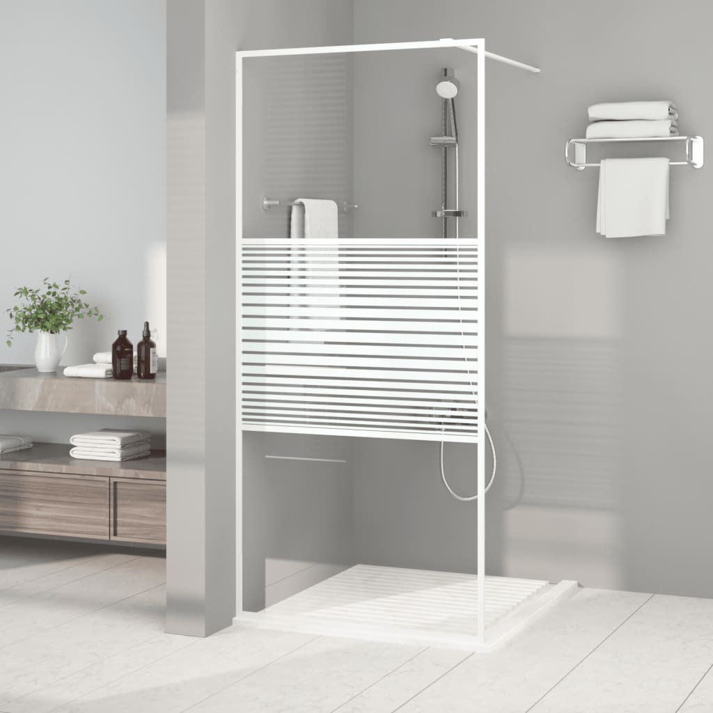 vidaXL Inloopdouchewand 80x195 cm ESG-glas transparant en zwart