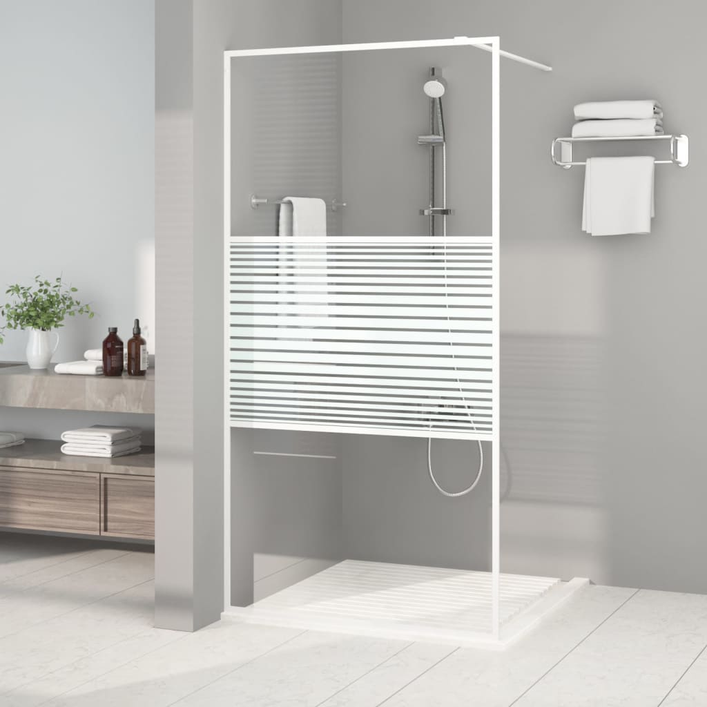 vidaXL Inloopdouchewand 80x195 cm ESG-glas transparant en zwart