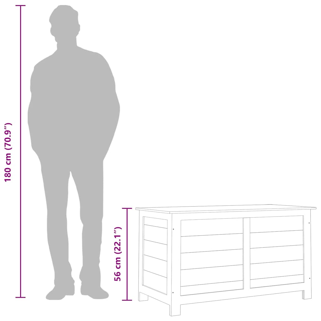 vidaXL Kussenbox 50x50x56 cm massief vurenhout
