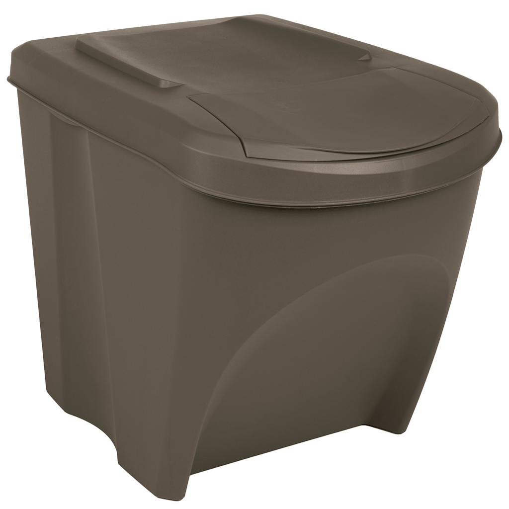 vidaXL Stackable Trash Cans 3 pcs 75 L Polypropylene Grey