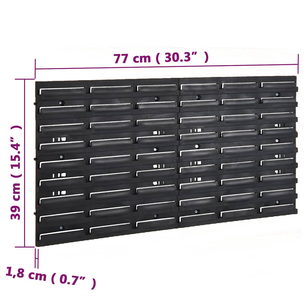 vidaXL 30-piece Sorting System Set 77x39 cm Polypropylene Red and Black