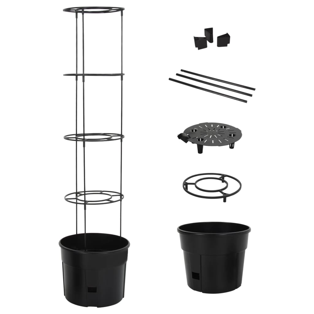 vidaXL Tomato Growing Pot ø29.5x115 cm Polypropylene Anthracite