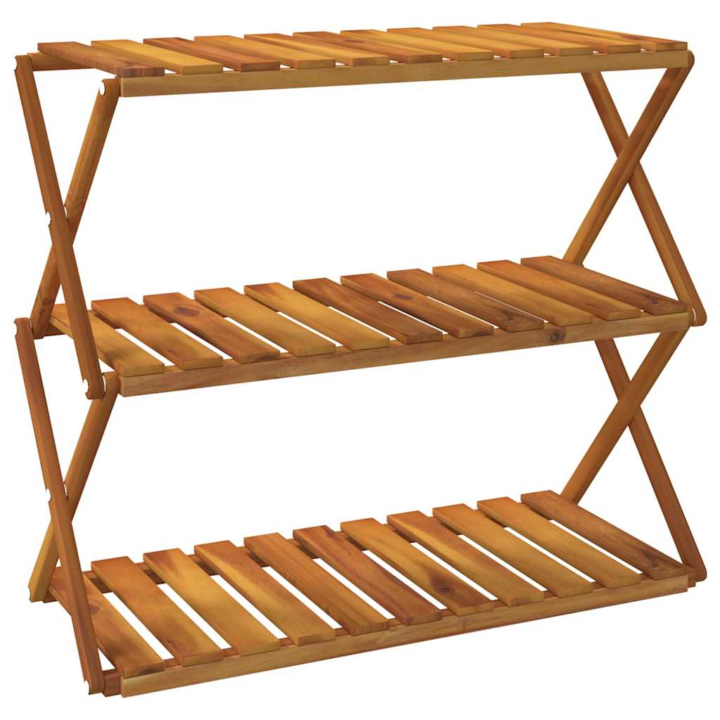 vidaXL Schappenkast inklapbaar 3-laags 70x31x63 cm acaciahout bruin