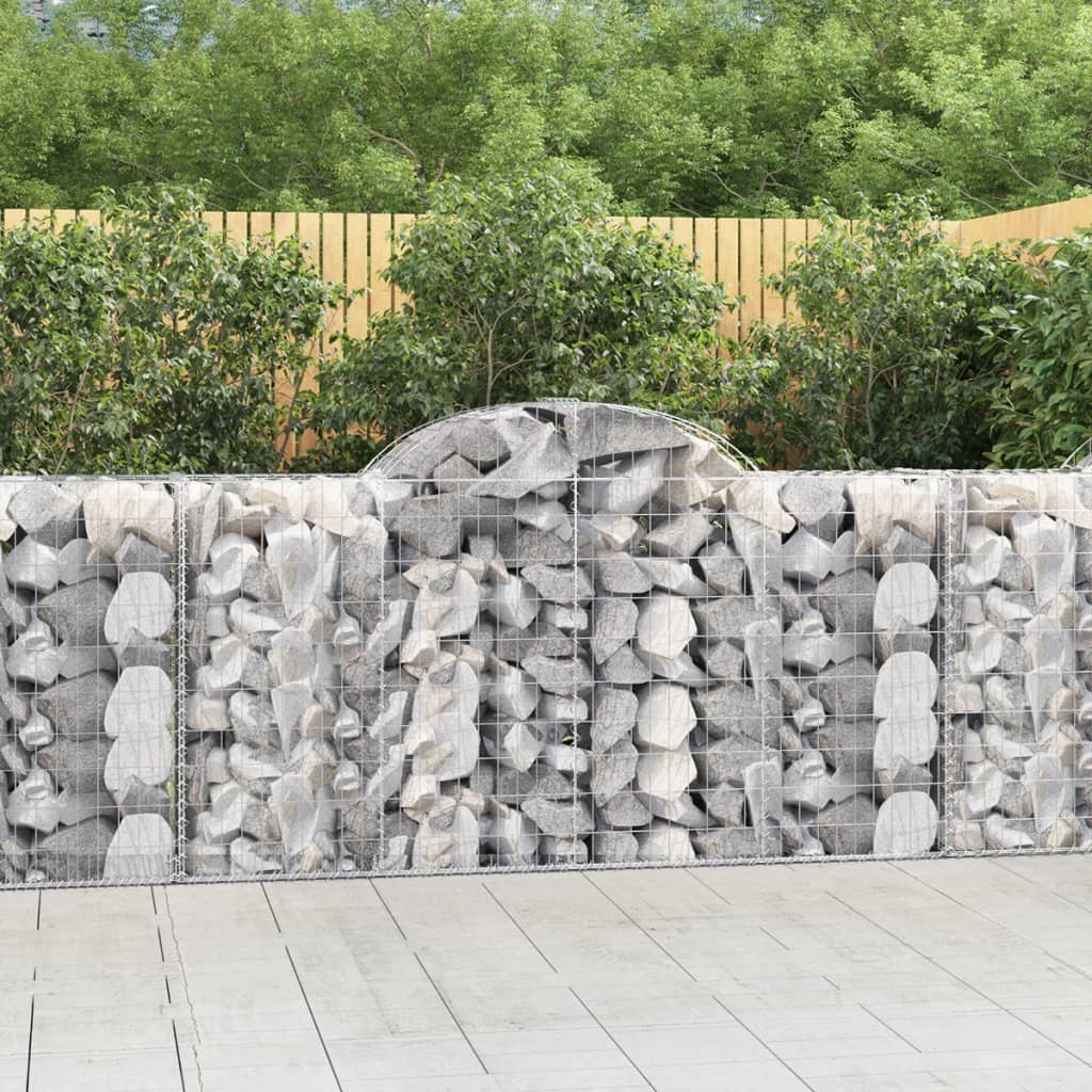 vidaXL Gabion Curved 200x30x40/60 cm Galvanized Iron