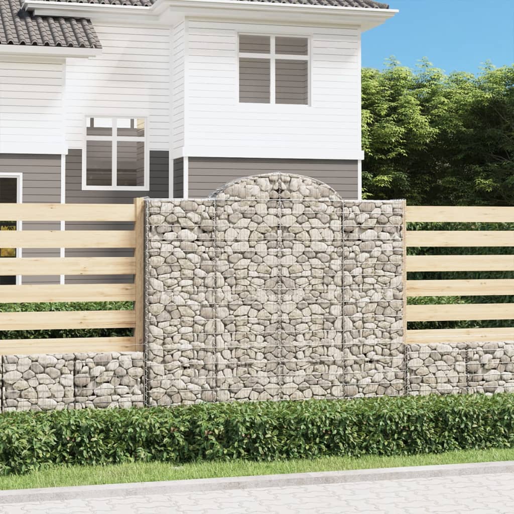 vidaXL Gabion Curved 200x30x40/60 cm Galvanized Iron