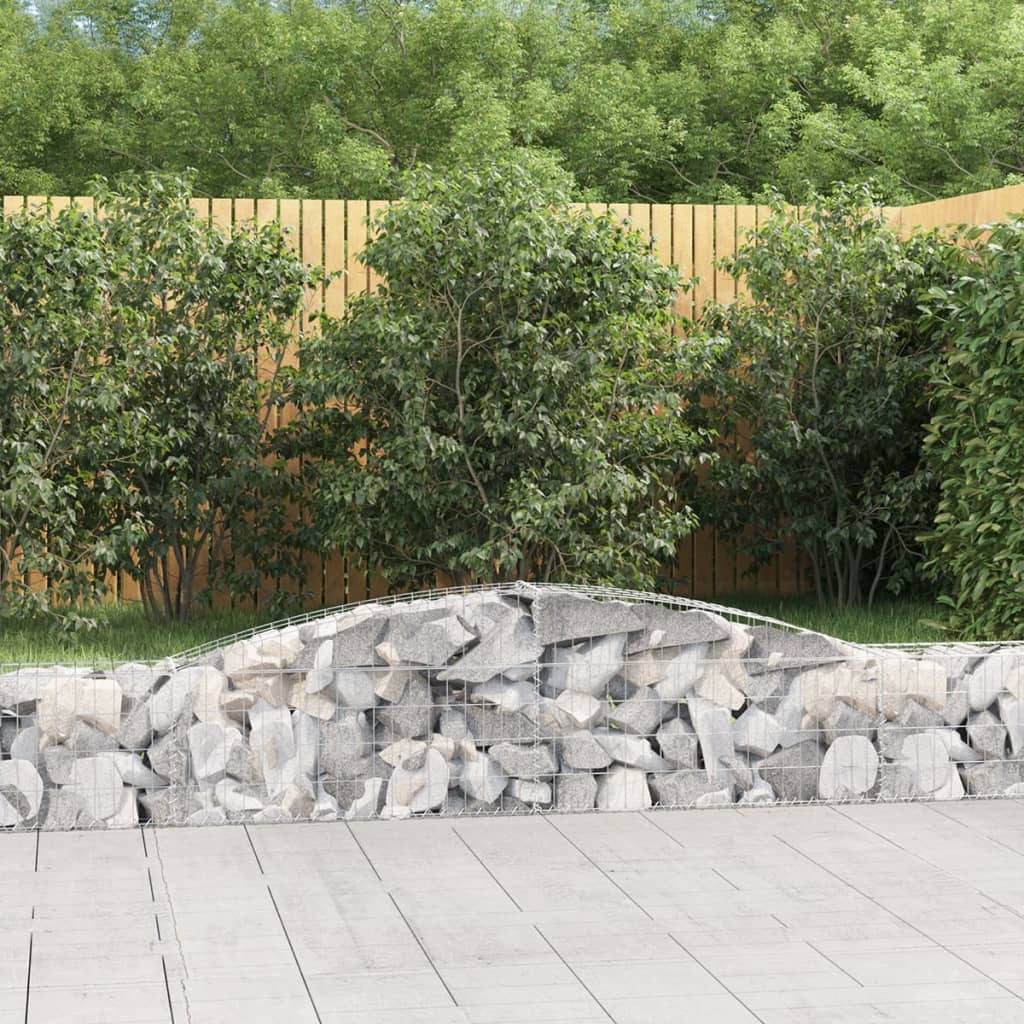 vidaXL Gabion Curved 200x30x40/60 cm Galvanized Iron