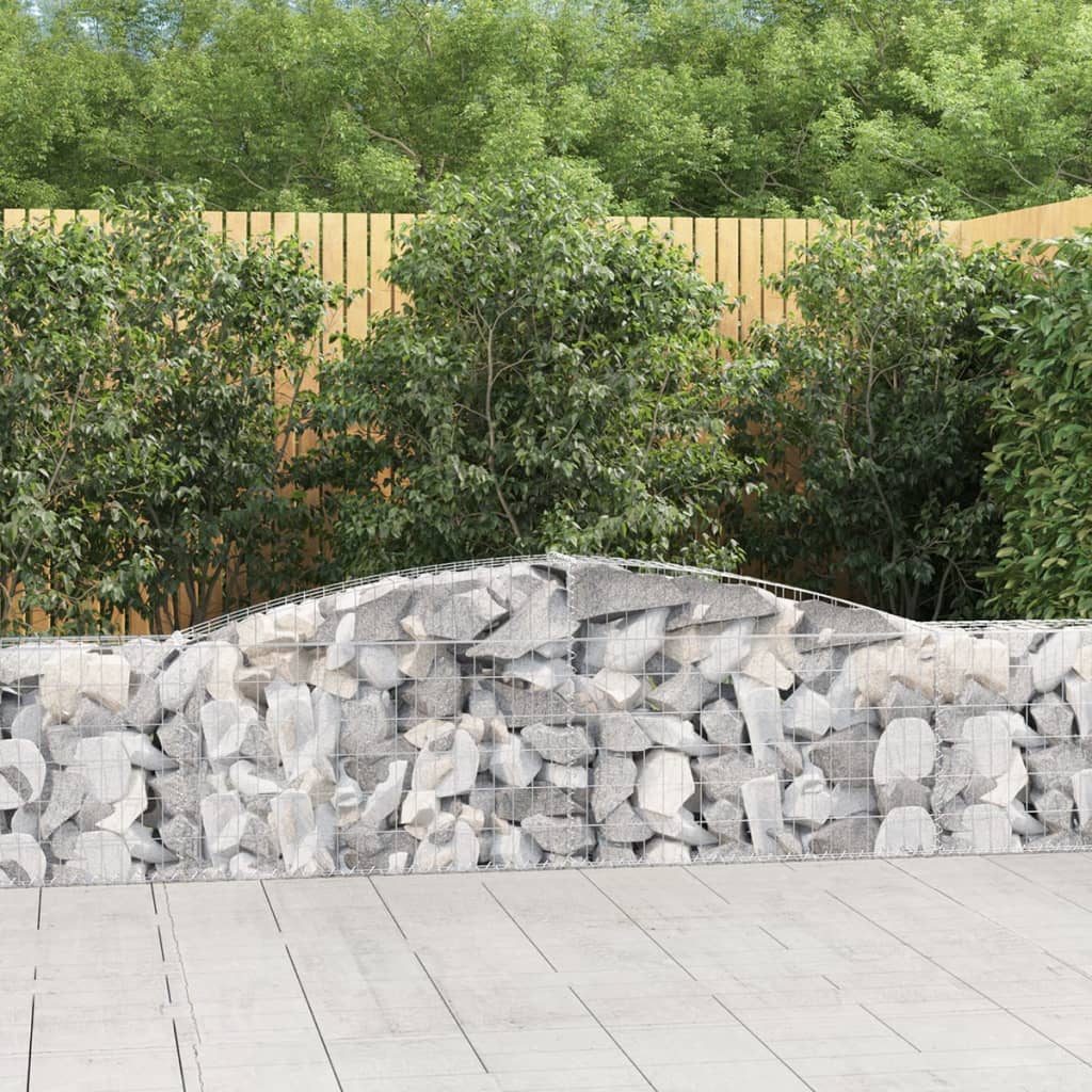 vidaXL Gabion Curved 200x30x40/60 cm Galvanized Iron