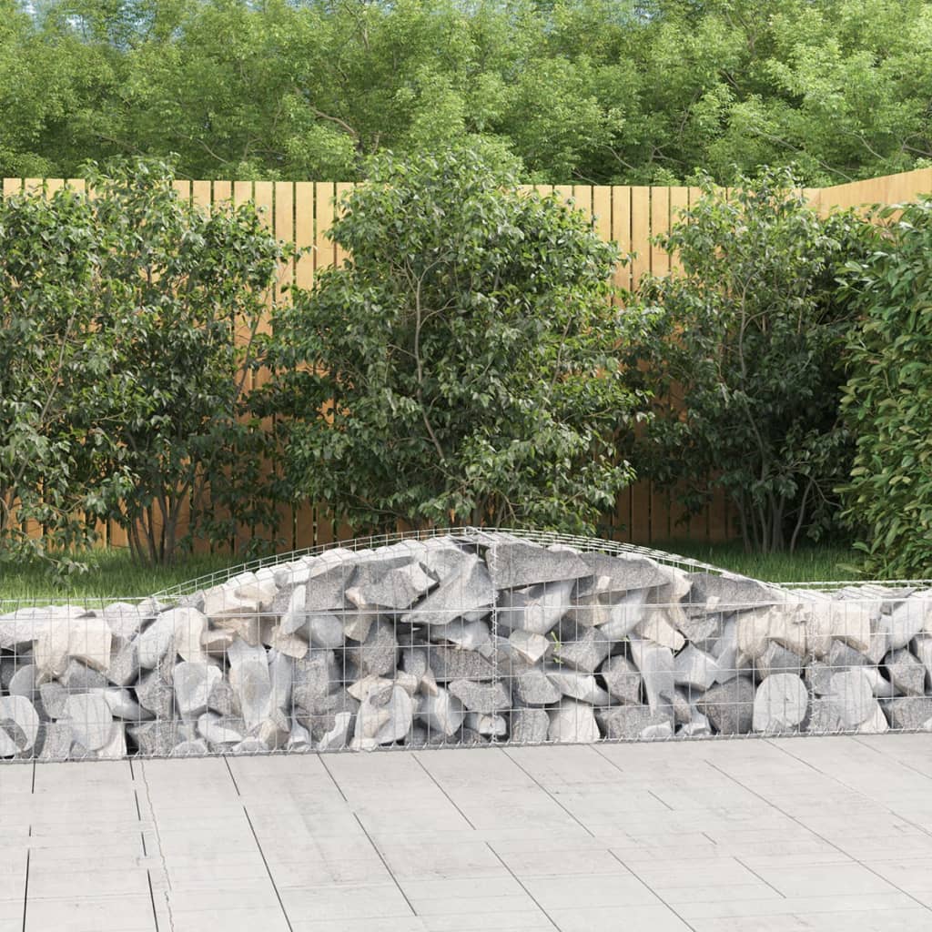 vidaXL Gabion Curved 200x30x40/60 cm Galvanized Iron