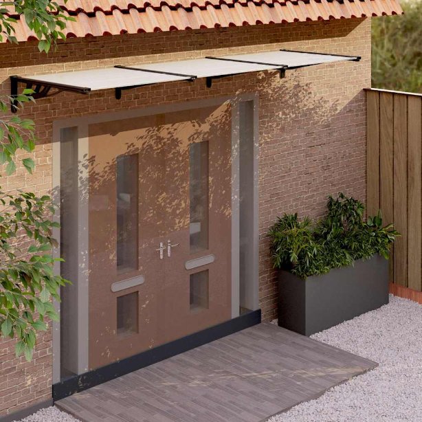 vidaXL Deurluifel 122x90 cm polycarbonaat zwart en transparant
