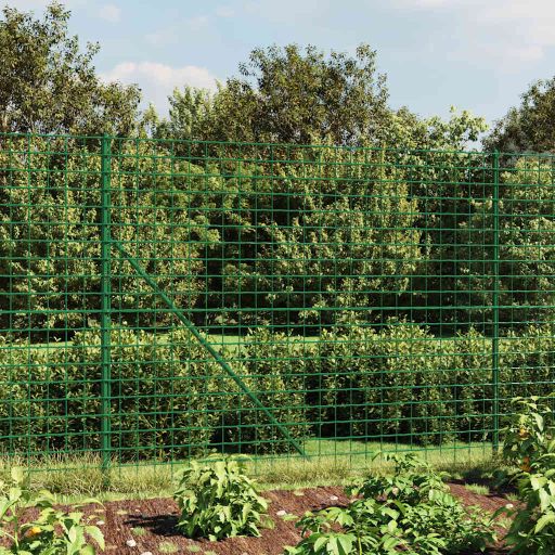 vidaXL Wire Mesh Fence 0.8x10 m Galvanized Steel Green