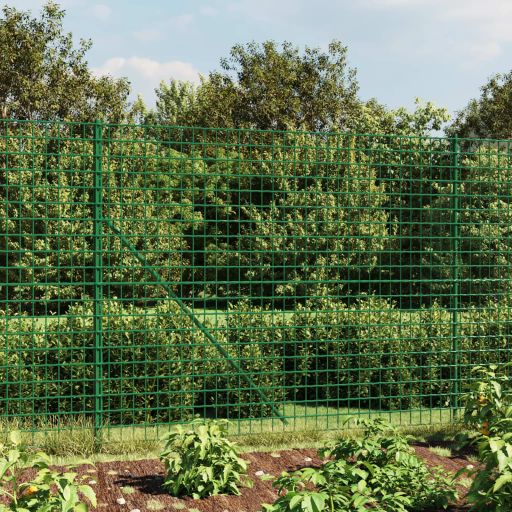 vidaXL Welded Mesh Fence with Flange 0.8x10 m Green