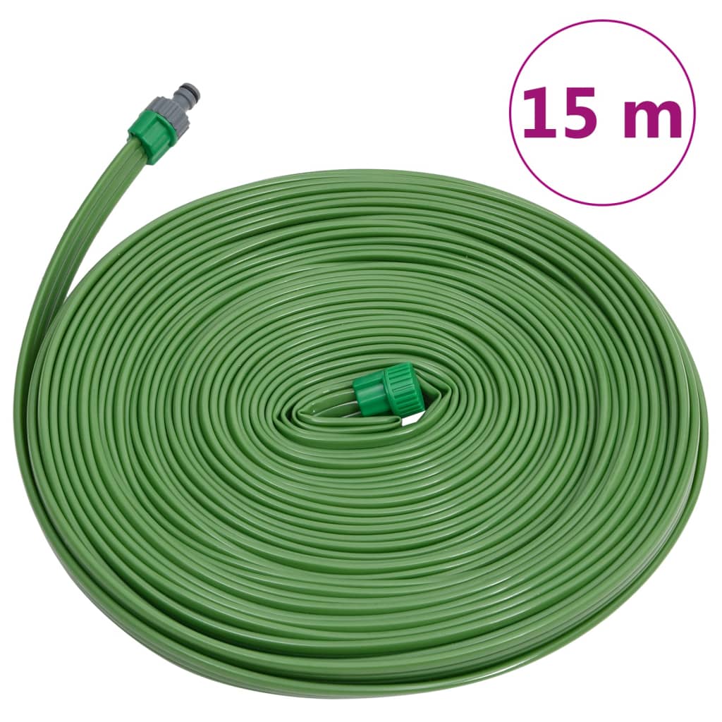 vidaXL Sproeislang 3-pijps PVC 7,5 m groen