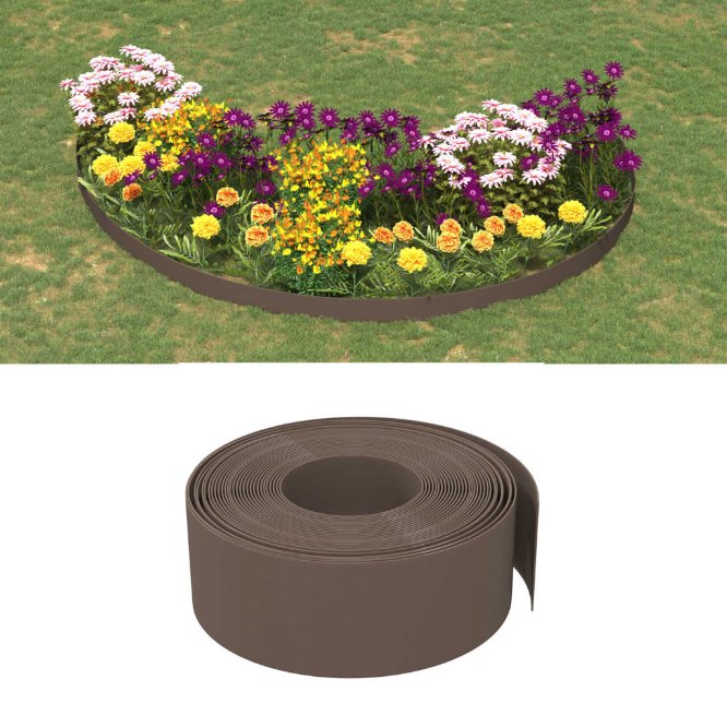 vidaXL Garden Edging 10 m 10 cm Polyethylene Grey