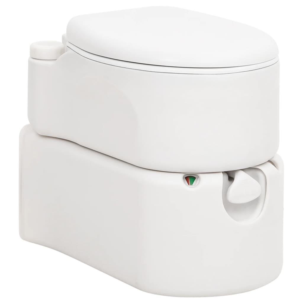 vidaXL Integrated Camping Toilet 24+17 L HDPE and Steel White